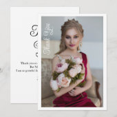 Eenvoudige Elegant foto van Mitzvah Birthday Bedankkaart (Voorkant / Achterkant)