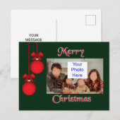 Eenvoudige elegant-fotokerstbriefkaart briefkaart (Voorkant / Achterkant)