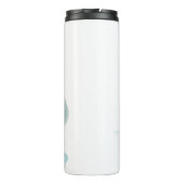 Eenvoudige Elegant Freehand Waterverf Lotus Flower Thermosbeker (Achterkant)