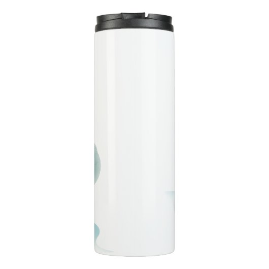 Eenvoudige Elegant Freehand Waterverf Lotus Flower Thermosbeker (Achterkant)