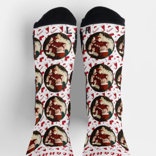 Eenvoudige Elegant Funny Christmas Family Foto Sok (Top)