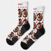 Eenvoudige Elegant Funny Christmas Family Foto Sok (Links)