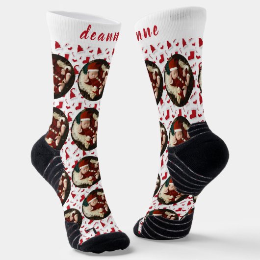 Eenvoudige Elegant Funny Christmas Family Foto Sok (Gebogen)