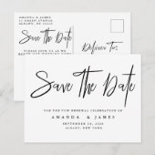 Eenvoudige Elegant Gelofte Vernieuwing Save The Da Aankondigingskaart (Voorkant / Achterkant)