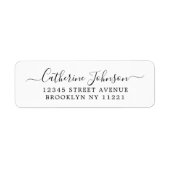 Eenvoudige Elegant Girly Chic Script Calligraphy B Etiket (Voorkant)