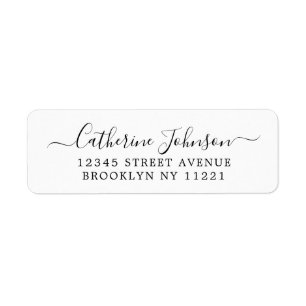 Eenvoudige Elegant Girly Chic Script Calligraphy B Etiket