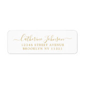 Eenvoudige Elegant Girly Script Calligraphy Faux G Etiket (Voorkant)
