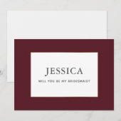 Eenvoudige Elegant Gold Burgundy Wine Bridesmaid C Save The Date (Voorkant / Achterkant)