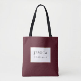 Eenvoudige Elegant Gold Burgundy Wine Bridesmaid Tote Bag