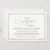 Eenvoudige Elegant Gold Calligraphy Engagement Par Kaart (Voorkant)