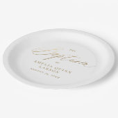 Eenvoudige Elegant Gold Calligraphy Script Baptism Papieren Bordje (Gekanteld)