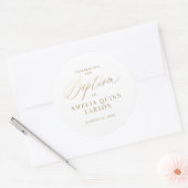 Eenvoudige Elegant Gold Calligraphy Script Baptism Ronde Sticker (Envelop)