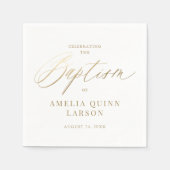 Eenvoudige Elegant Gold Calligraphy Script Baptism Servet (Voorkant)