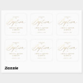 Eenvoudige Elegant Gold Calligraphy Script Baptism Vierkante Sticker (Vel)