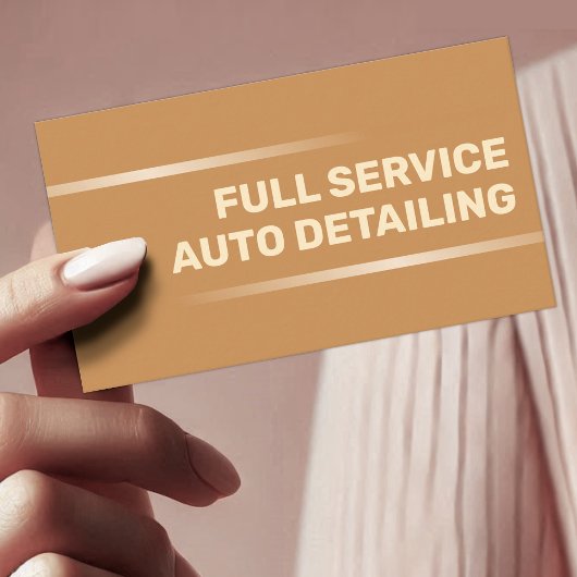 Eenvoudige Elegant Gold Car Service Auto Detailing Visitekaartje