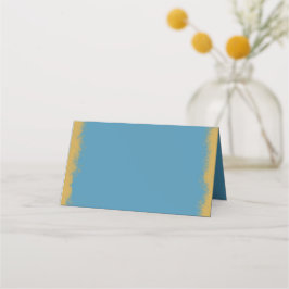Eenvoudige Elegant Gold Colour Edge Blue Place Car Plaatskaartje