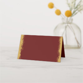 Eenvoudige Elegant Gold Colour Edge Red Place Card Plaatskaartje