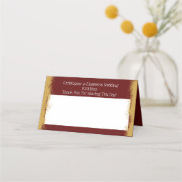 Eenvoudige Elegant Gold Colour Red Wedk Place Card Plaatskaartje