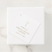 Eenvoudige Elegant Gold Cross Baptisme Christening Bedankjes Labels (In situ)