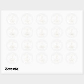 Eenvoudige Elegant Gold Cross Baptisme Christening Ronde Sticker (Vel)
