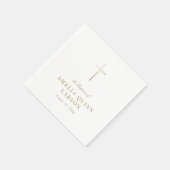 Eenvoudige Elegant Gold Cross Baptisme Christening Servet (Hoek)