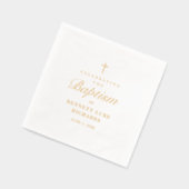 Eenvoudige Elegant Gold Cross-Baptisme Folie Servetten (Links)