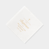 Eenvoudige Elegant Gold Cross-Baptisme Folie Servetten (Rechts)