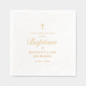 Eenvoudige Elegant Gold Cross-Baptisme Folie Servetten (Voorkant)