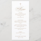 Eenvoudige Elegant Gold Cross Calligraphy Baptisme Menu (Voorkant)