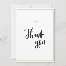 Eenvoudige Elegant Gold Cross Custom Baptisme Bedankkaart