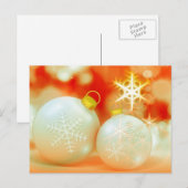 Eenvoudige Elegant Gold Decor Ball Merry Kerstmis Feestdagenkaart (Voorkant / Achterkant)