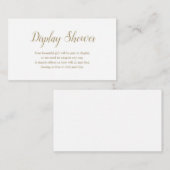 Eenvoudige Elegant Gold Display Shower Informatiekaartje (Voorkant / Achterkant)