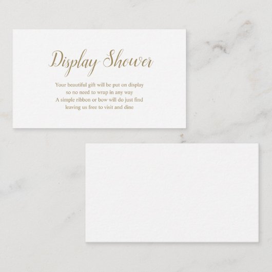Eenvoudige Elegant Gold Display Shower Informatiekaartje (Voorkant / Achterkant)