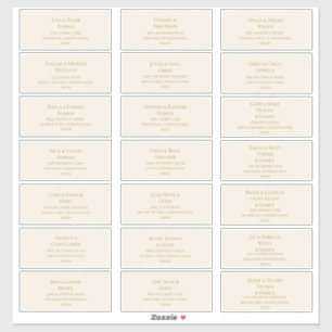Eenvoudige Elegant Gold en Ivory Guest-Adresetiket Sticker