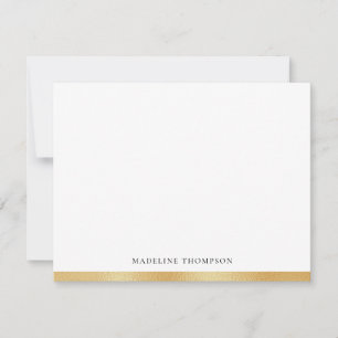 Eenvoudige Elegant Gold Foil Border Classic Typogr Notitiekaartje