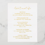 Eenvoudige Elegant Gold Foil Weddenschap Enclosure Folie Uitnodiging Briefkaart<br><div class="desc">Klassieke gouden folie trouwbehuizing met een eenvoudig,  traditioneel ontwerp met een moderne,  minimalistische aanraking. De kopbal is in een elegante manuscripttypografie en de grote grootte van deze omslagkaart staat voor veel informatie toe om aan de sjabloon worden toegevoegd.</div>