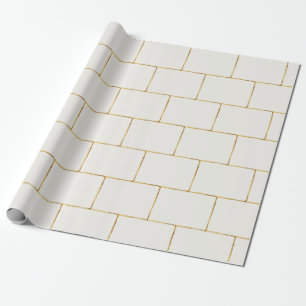 Eenvoudige Elegant Gold Geometric Brick-cadeau Cadeaupapier
