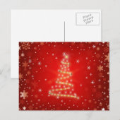 Eenvoudige Elegant Gold Glitter Red Merry kerst Feestdagenkaart (Voorkant / Achterkant)