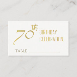 EENVOUDIGE ELEGANT GOLD GRAY TYPOGRAPHY 70 BIRTHDA VISITEKAARTJE