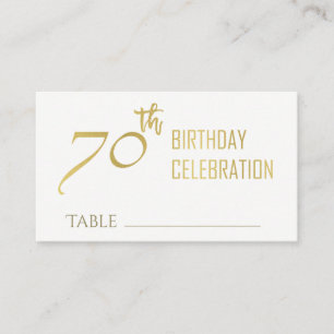 EENVOUDIGE ELEGANT GOLD GRAY TYPOGRAPHY 70 BIRTHDA VISITEKAARTJE