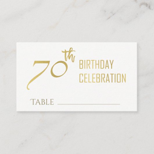 EENVOUDIGE ELEGANT GOLD GRAY TYPOGRAPHY 70 BIRTHDA VISITEKAARTJE (Voorkant)