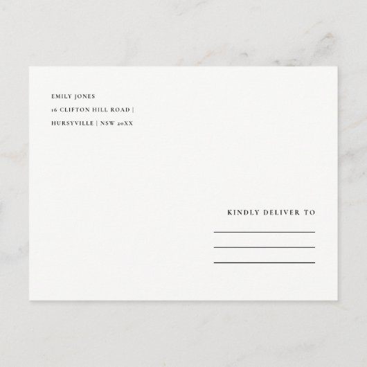 EENVOUDIGE ELEGANT GOLD GRAY TYPOGRAPHY BEWAREN DE AANKONDIGINGSKAART (Achterkant)