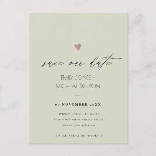 EENVOUDIGE ELEGANT GOLD GRAY TYPOGRAPHY BEWAREN DE AANKONDIGINGSKAART (Voorkant)