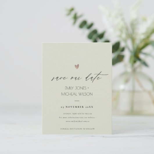 EENVOUDIGE ELEGANT GOLD GRAY TYPOGRAPHY BEWAREN DE AANKONDIGINGSKAART (Staand voorkant)
