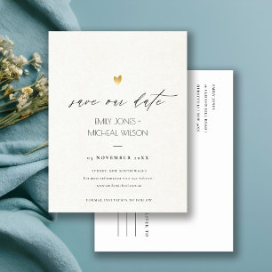 EENVOUDIGE ELEGANT GOLD GRAY TYPOGRAPHY BEWAREN DE AANKONDIGINGSKAART