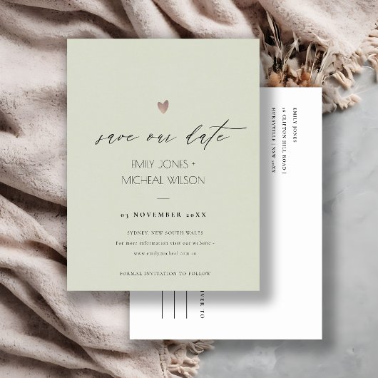 EENVOUDIGE ELEGANT GOLD GRAY TYPOGRAPHY BEWAREN DE AANKONDIGINGSKAART