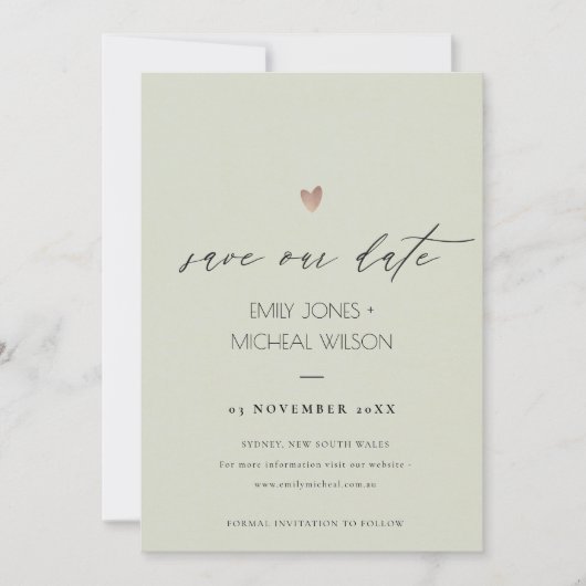 EENVOUDIGE ELEGANT GOLD GRAY TYPOGRAPHY BEWAREN DE SAVE THE DATE (Voorkant)