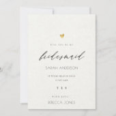 EENVOUDIGE ELEGANT GOLD GRAY TYPOGRAPHY BRIDESMAID KAART (Voorkant)