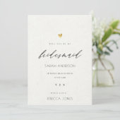 EENVOUDIGE ELEGANT GOLD GRAY TYPOGRAPHY BRIDESMAID KAART (Staand voorkant)