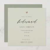 EENVOUDIGE ELEGANT GOLD GRAY TYPOGRAPHY BRIDESMAID KAART (Voorkant / Achterkant)